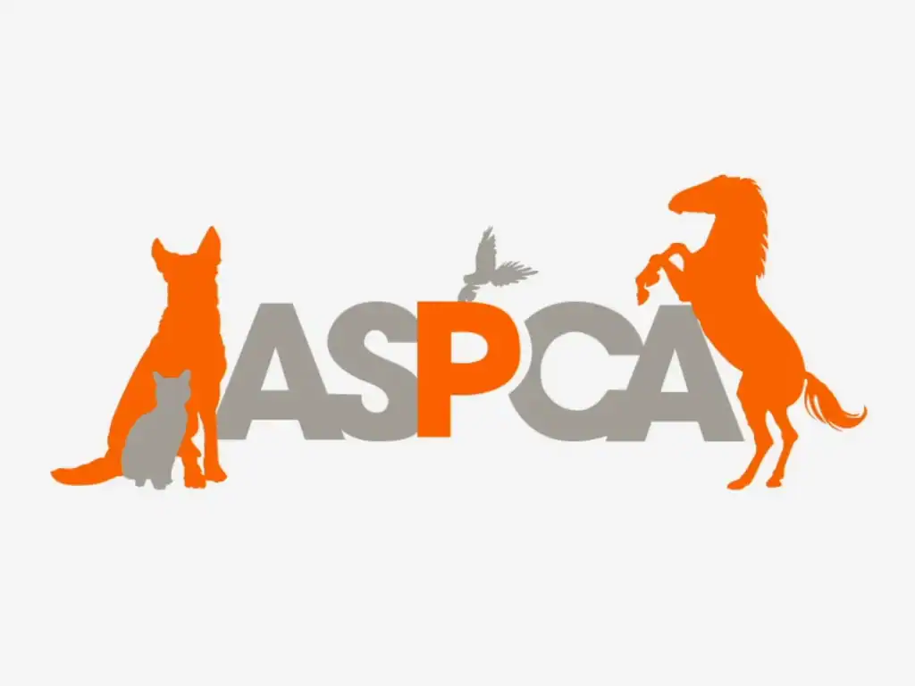 ASPCA logo displays orange pet silhouettes on gray and orange text, designed by Bohemia NY contractor.