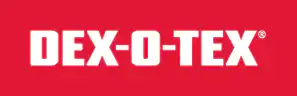 Bold, white "DEX-O-TEX" text is centered on a red background, suited for NY epoxy flooring needs.