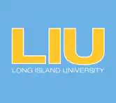 Yellow "LIU" text appears above "Long Island University, NY" on a light blue background for Bohemia.